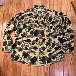 VTG Gander Mountain Cotton Flannel Camouflage Men's Heavy Duty Button Down Shirt